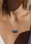 אקווה כחולה - שרשרת אבן קיאניט כסף 925