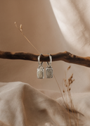 מרין - עגילי חישוק מלבן מכסף 925