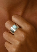 אושן - טבעת לרימר רחבה חלקה מכסף 925