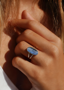 בריז - טבעת עם אבן קיאניט כחולה כסף 925
