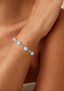 גלי - צמיד חוליות עם שיבוצי אבן לירימר כסף 925